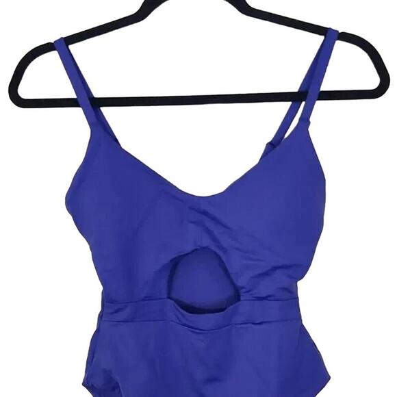 NWT Andie The Samoa Cutout OnePiece Swimsuit Removable Cups XL Lapis Purple - Picture 3 of 12